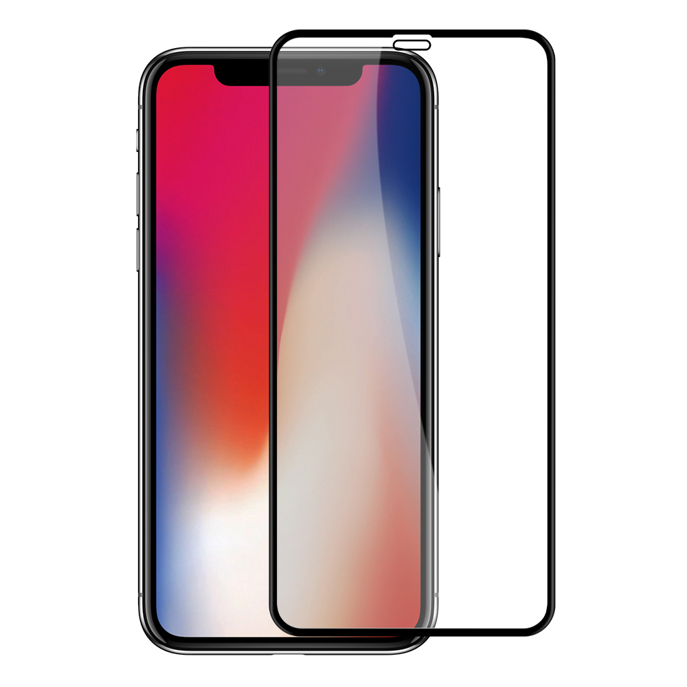 Displayschutzglas Panzerglas für iPhone X / XS-Schwarz